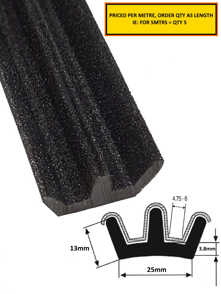 TSEC2289-Flocked Double Window Channel - The Seal Extrusion Company LTD