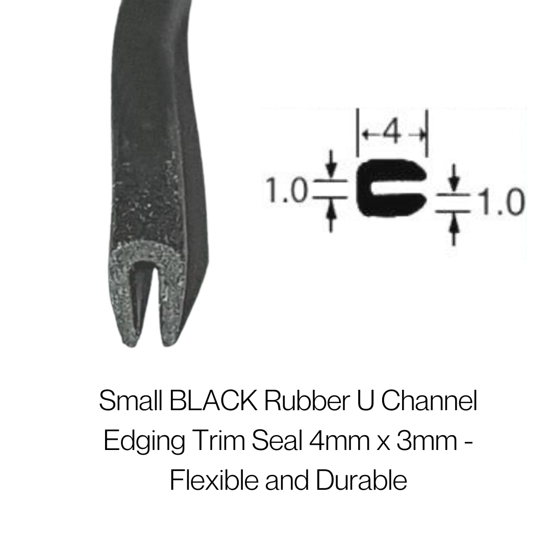 TSEC 1490 Micro Trim - BLACK EPDM SQUARE U CHANNEL EDGE TRIM - The Seal Extrusion Company LTD