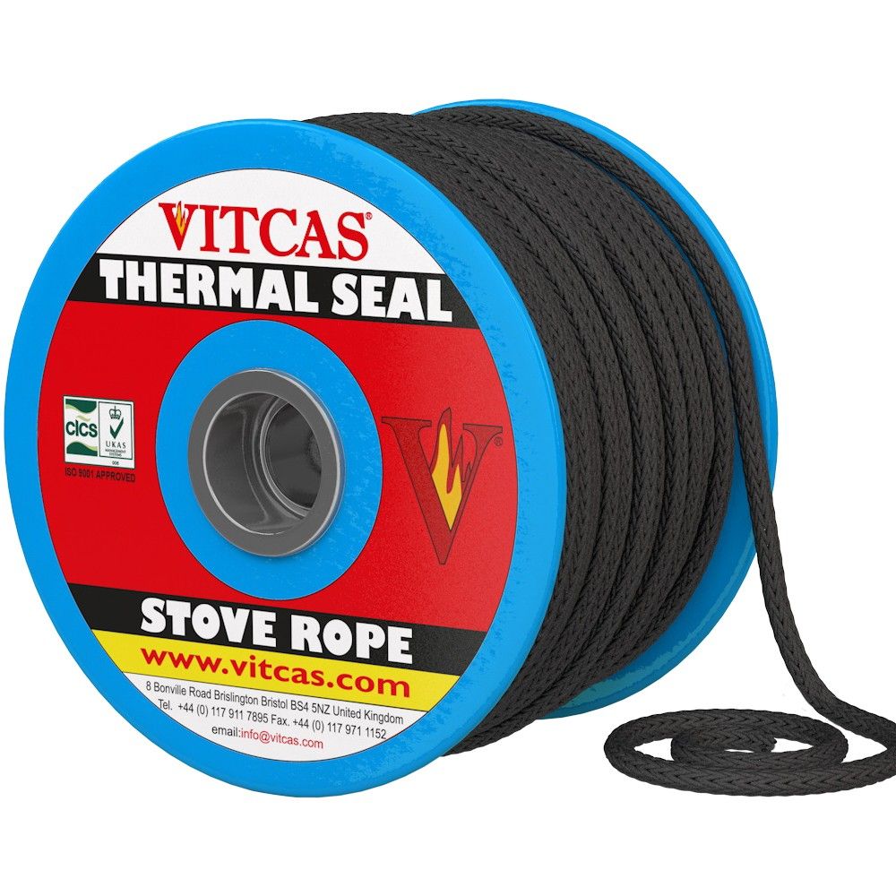 Stove Rope - Rope Black SOFT x 50mtr coil - Various Sizes - The Seal Extrusion Company LTD