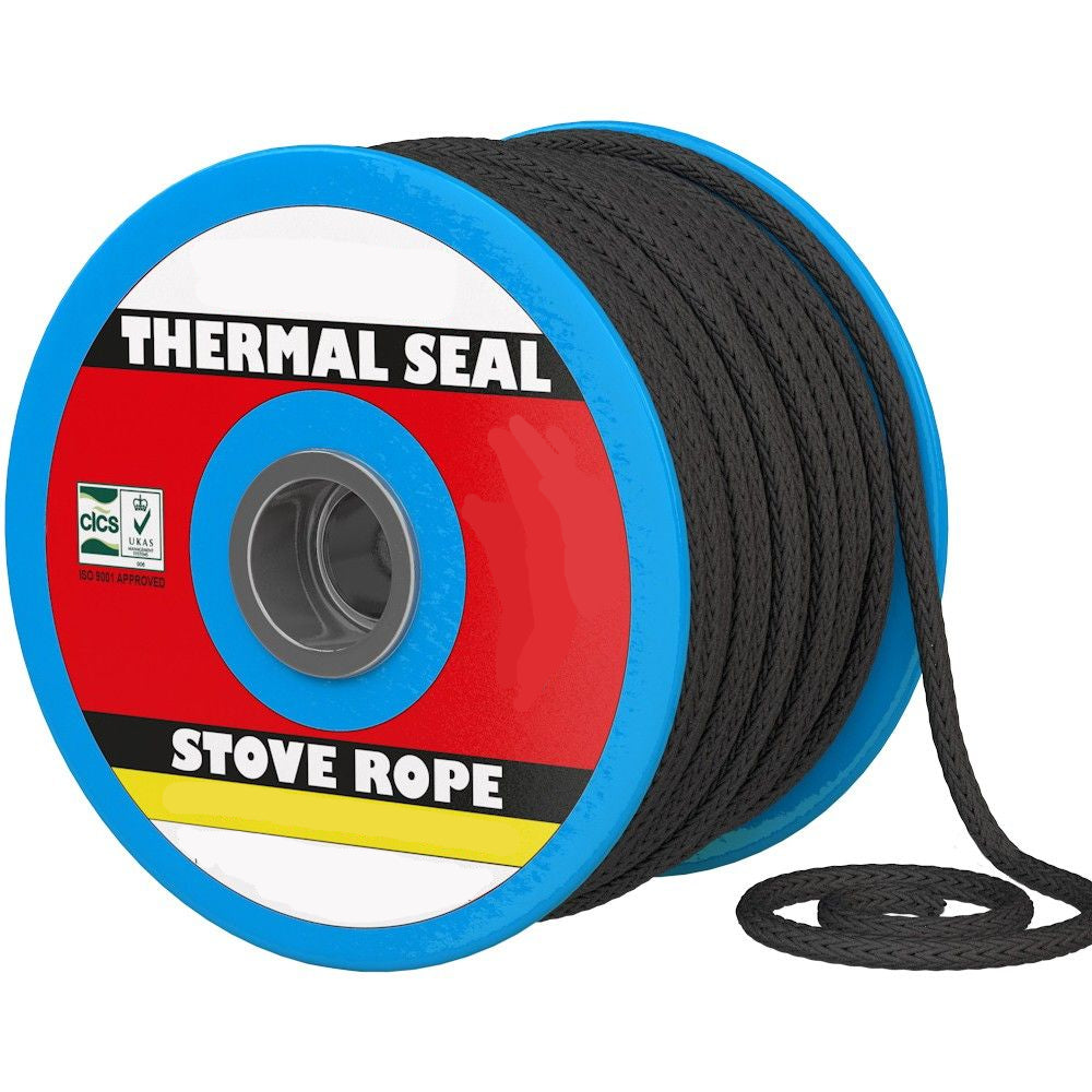 Stove Rope - Rope Black SOFT x 50mtr coil - Various Sizes - The Seal Extrusion Company LTD