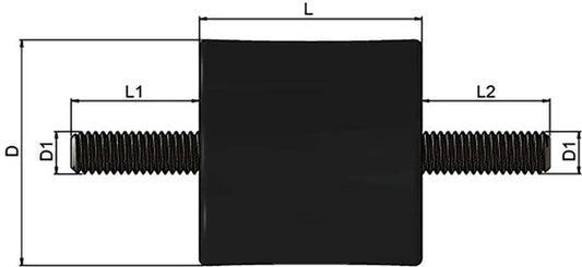 M8 Anti Vibration Mount Rubber Shock Absorber 25mm x 30mm Male Male Thread Isolator - The Seal Extrusion Company LTD