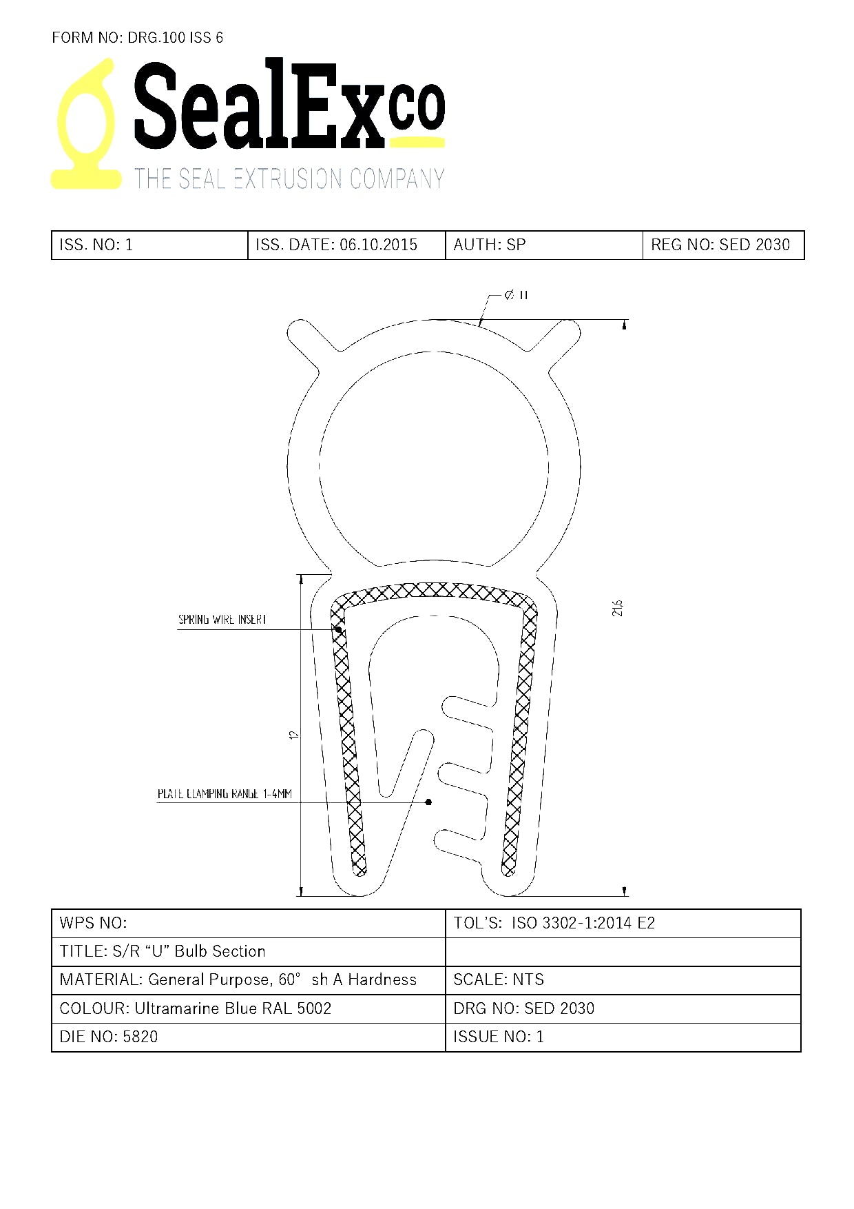 TSEC2030 Blue Silicone Trim - The Seal Extrusion Company LTD