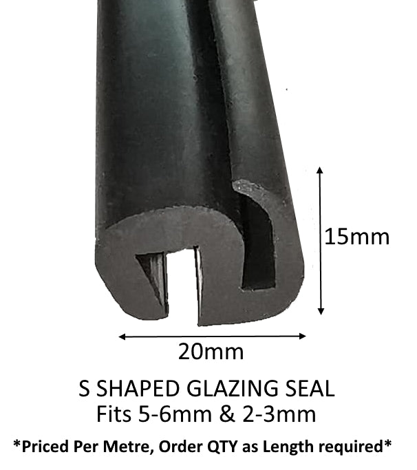 TSEC 884-6 EPDM S SHAPED RUBBER SECTION GLAZING SEAL – The Seal Extrusion  Company LTD