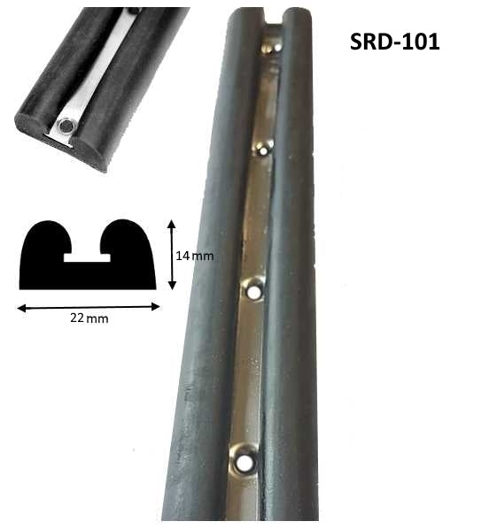 BLACK MARINE GRADE RUBBER DOUBLE D FENDER, PER METRE, NARROW BOAT, TRUCK - The Seal Extrusion Company LTD