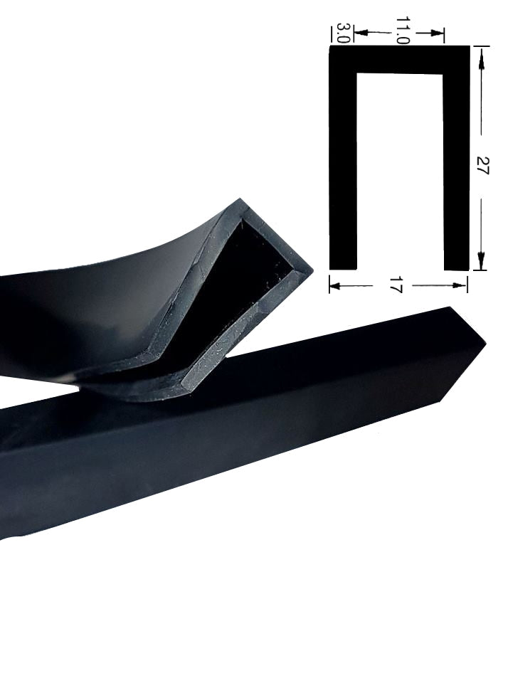TSEC1701 Black solid EPDM Square Channel - The Seal Extrusion Company LTD