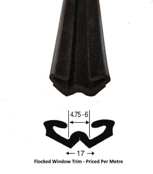 FLOCKED LINED RUBBER SLIDING WINDOW CHANNEL 4 SIZES - The Seal Extrusion Company LTD