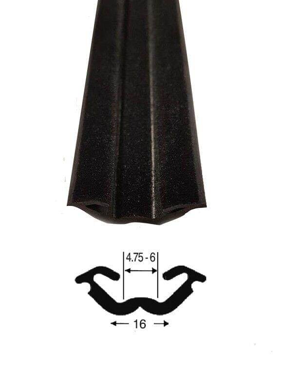 FLOCKED LINED RUBBER SLIDING WINDOW CHANNEL 4 SIZES - The Seal Extrusion Company LTD