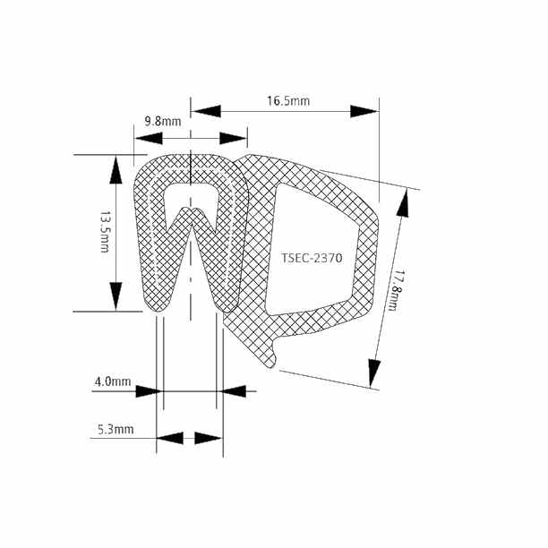TSEC-2370 Universal Squared section Seal - The Seal Extrusion Company LTD