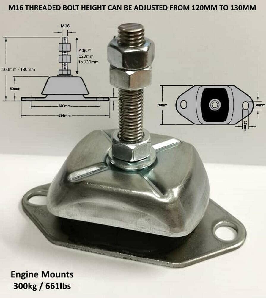 Marine Flexible Engine Mounts 55kg to 300kg - The Seal Extrusion Company LTD