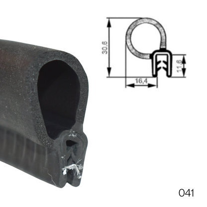 TSEC 041 - PVC EDGE TRIM WITH SPONGE BULB BUBBLE WITH SELF GRIP - The Seal Extrusion Company LTD