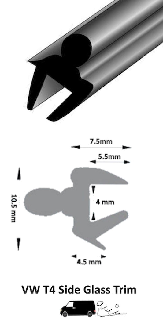 TSEC 1435 VW T4 TRANSPORTER SIDE WINDOW MOULDING TRIM