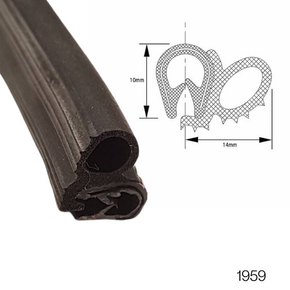 TSEC 1959 PVC Reinforced Side Trim with finned bubble seal - The Seal Extrusion Company LTD