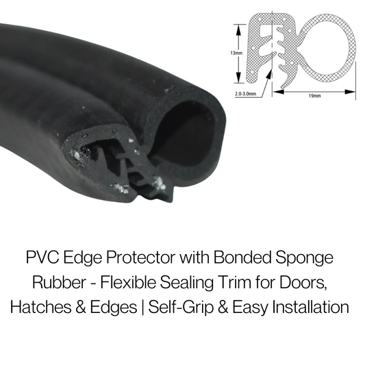 TSEC-2261 EPDM & Neoprene Edge Trim Seal – Self Grip U Channel Weather Seal (Fits 1-4mm Panel thickness)