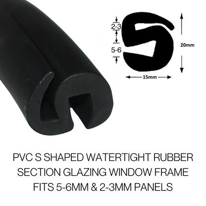 TSEC 884.6 EPDM S-Shaped Rubber Section Glazing Seal - Durable and Weather-Resistant - The Seal Extrusion Company LTD