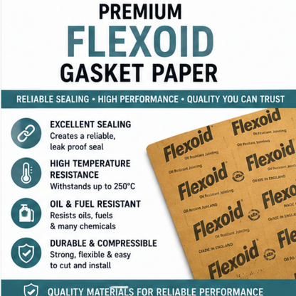 Flexoid Gasket Paper – High Temperature Gasket Sheet (1m x 1m, Various Thicknesses) - The Seal Extrusion Company LTD