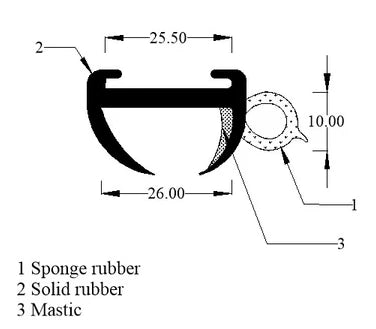 CARAVAN OPENING WINDOW RUBBER FOR 26MM PANEL (TSEC-CRS20)