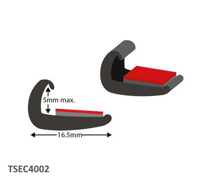 TSEC4002 VW Transporter centre glass edge trim