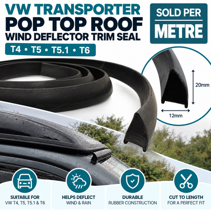 Campervan Pop Top Roof Wind Deflector Rubber Trim 20mm x 12mm - The Seal Extrusion Company LTD