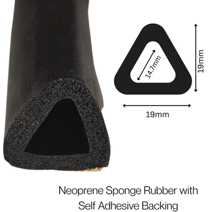 TSEC S22 19mm x 19mm Self Adhesive Neoprene Sponge Rubber - The Seal Extrusion Company LTD
