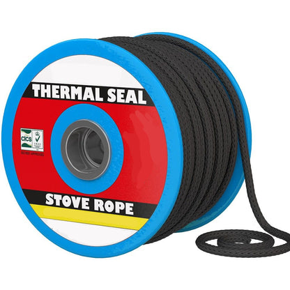 Stove Rope - Rope Black SOFT x 50mtr coil - Various Sizes - The Seal Extrusion Company LTD