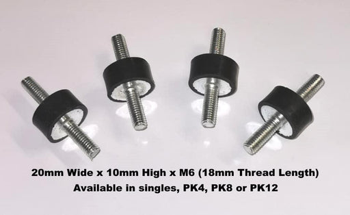 Anti Vibration Mounts - Male Male Thread - 20mm x 10mm x M6 - The Seal Extrusion Company LTD