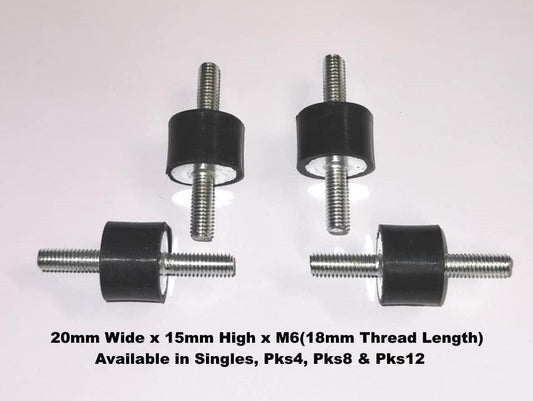 Anti Vibration Mounts - Male Male Thread - 20mm x 15mm x M6 - The Seal Extrusion Company LTD