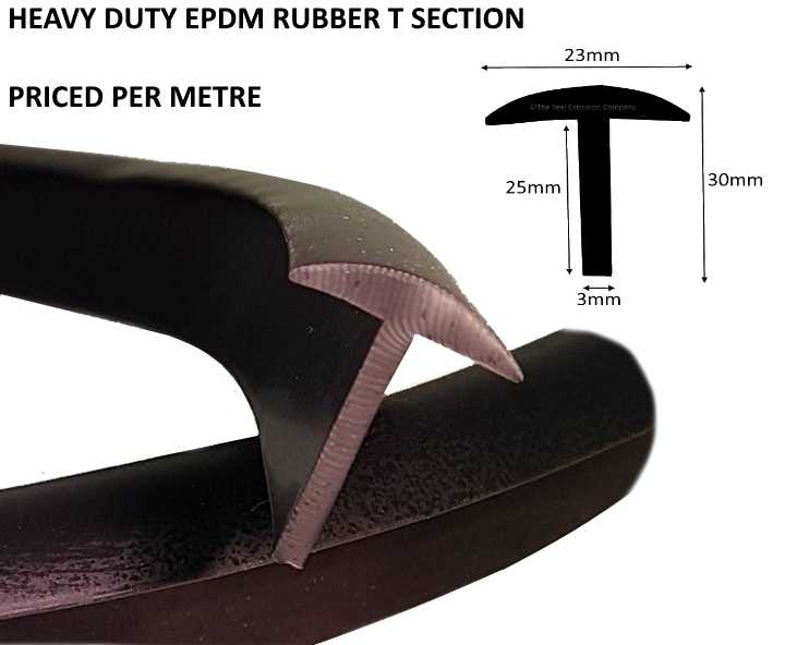 TSEC1566 'T' Shaped Rubber Section - The Seal Extrusion Company LTD