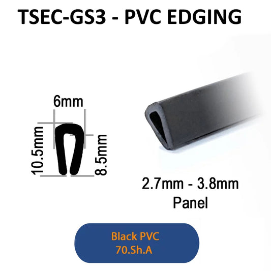 TSEC-GS3 BLACK PVC U CHANNEL