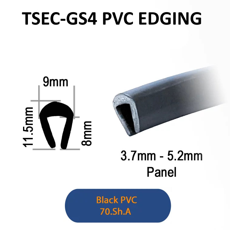TSEC-GS4 BLACK PVC U CHANNEL