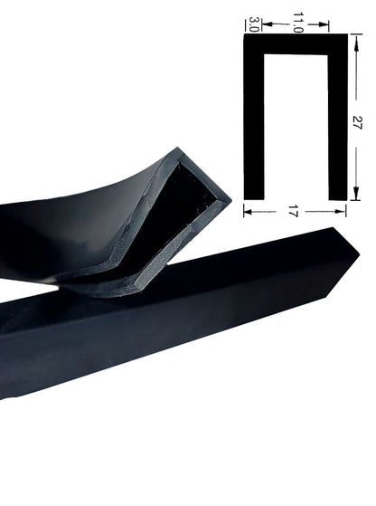 TSEC1701 Black solid  EPDM Square Channel - The Seal Extrusion Company LTD