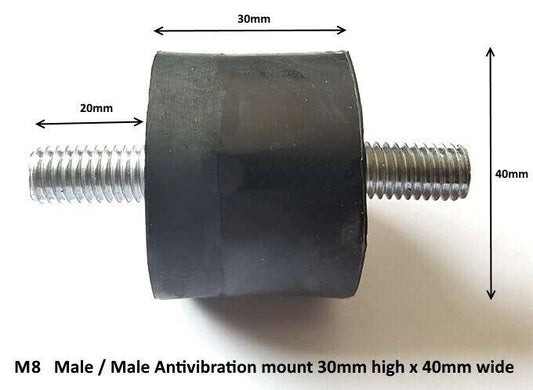TSEC4030MM23-60G Anti-vibration Mount Male / Male M8 30mm x 40mm - The Seal Extrusion Company LTD