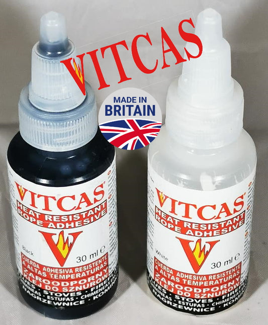 VITCAS Rope Adhesive Glue Seal Heat Resistant Glue 30ml White or Black - The Seal Extrusion Company LTD