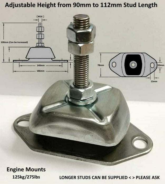 Marine Flexible Engine Mounts 55kg to 300kg - The Seal Extrusion Company LTD