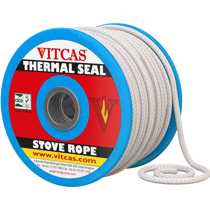 Stove Rope - Rope White Firm x 50mtr coil - Various Sizes - The Seal Extrusion Company LTD